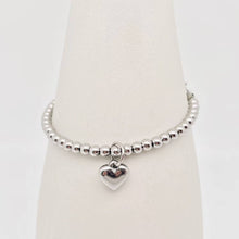 To My Granddaughter Heart Charm Stainless Steel Bracelet with Blessing Cards: