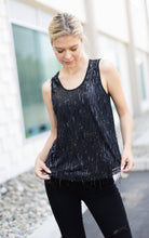 Black W.A.Y Sequin Fringe Tank Top
