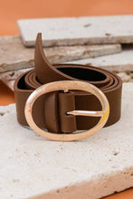 Leopard Oval Buckle Leather Belt