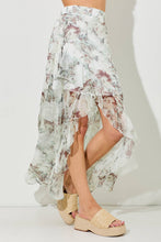 Dusty Olive Chiffon Ruffle Maxi Skirt