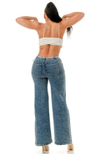 Blue Pearl & Floral Embellished Wide-Leg Jeans