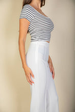 High Waist Stretch Crepe Flare Pants: Black / S
