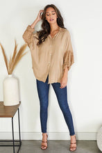 Camel Collared Button Down Oversized Venti Top