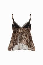 Leopard Leopard Asymmetric Spaghetti Strap Tank