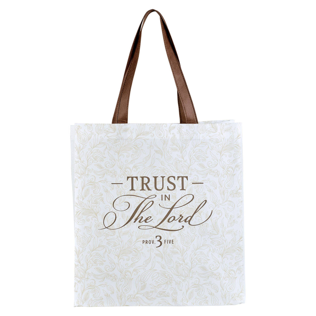 Tote White/Brown Trust in the Lord Prov. 3:5
