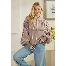 Mocha Cream Washed Quilted Hooded Oli+Hali Pullover