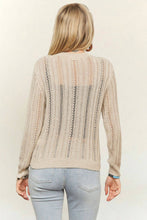 BUTTON-FRONT KNIT TOP WITH LONG SLEEVES - CET4092: BLACK / S-M-L(2-2-2)