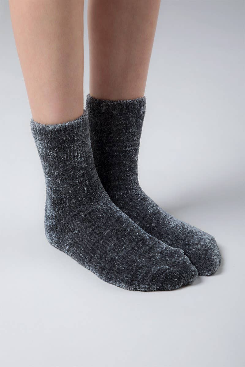 Charcoal Luxury Chenille Socks