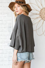 Charcoal Hi-low Hem Graphic Cropped Bucketlist Top: