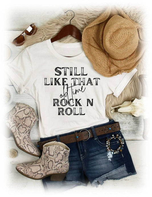 Heather Ice Grey Still Like That Old Time Rock N Roll Tee
