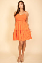 Orange Tiered Cami Swing Dress