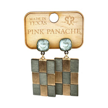 Checkerboard earring: Brown