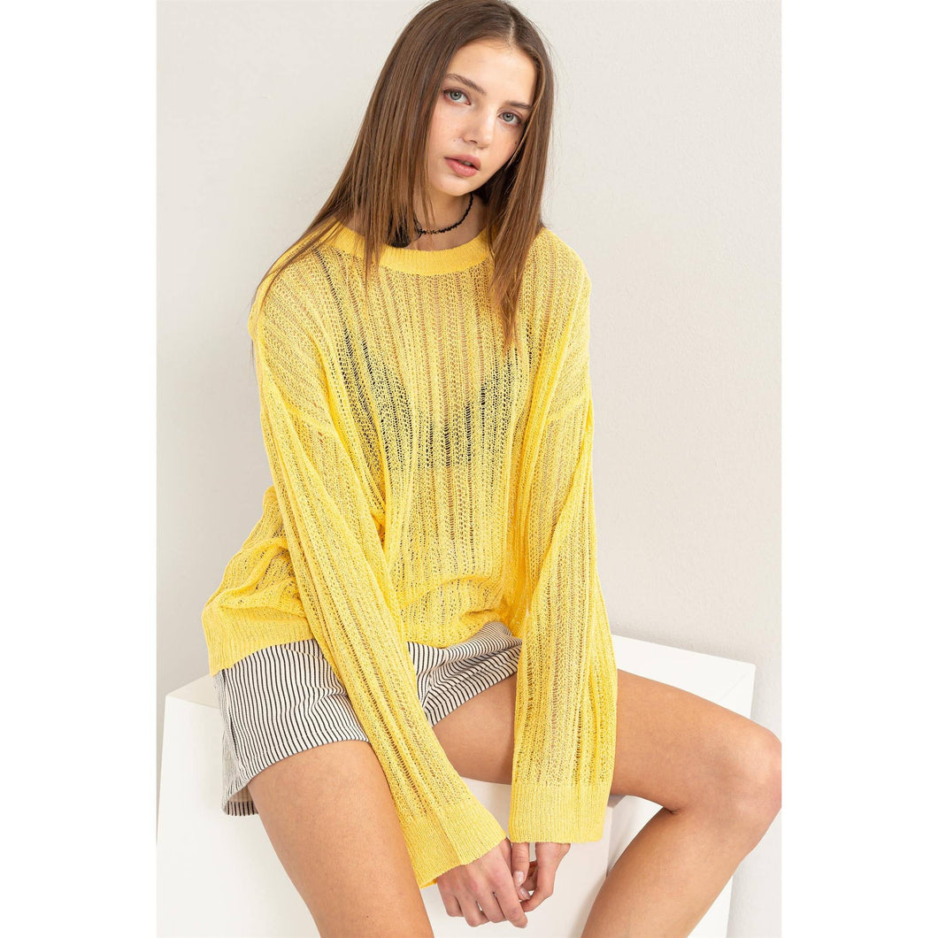 Pineapple Drop Shoulder Sweater
