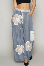 Navy Multi Vintage washing outseam woven wide POL Pants
