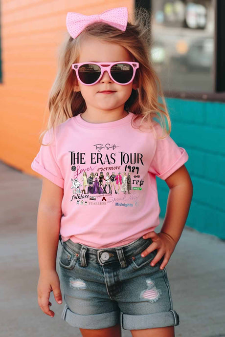 Pink Taylor Swift Autograph Kids Graphic Tee