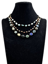 Azurite Handmade Azurite Beaded Chain Layered Necklace