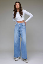 Medium Light Clean Stretch High Rise Wide Leg Hidden Jeans