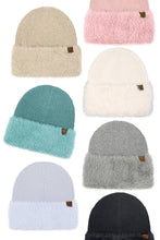 C.C Fur Cuff Beanie Winter Hat: Ivory