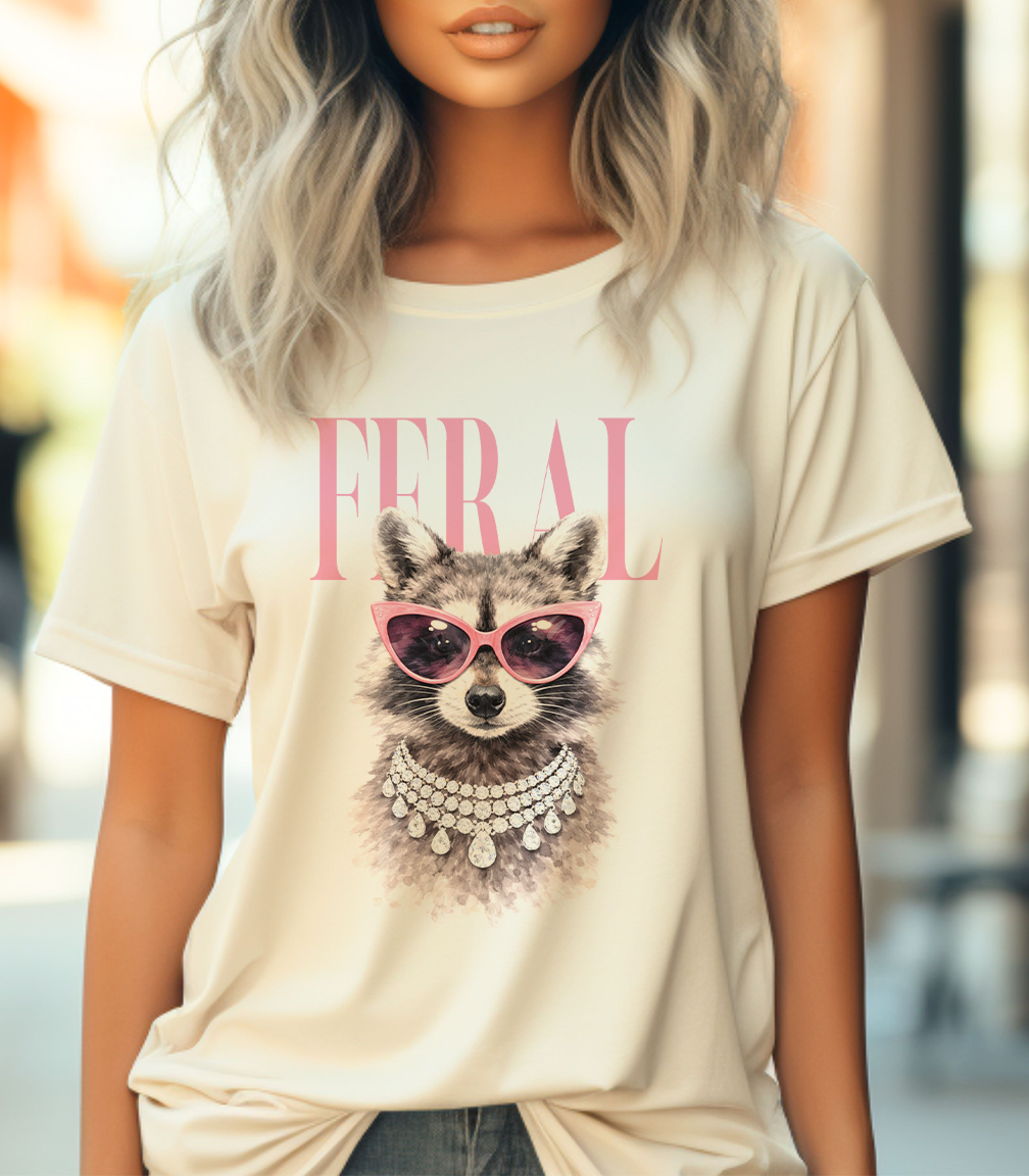 Natural Feral Raccoon Tee