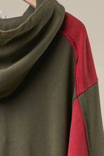 Olive Multi Floral Patch Hooded Sweatshirt