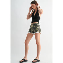 Camo Green High Rise Mica Shorts