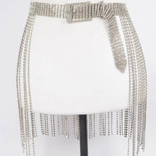Silver Rhinestone Fringe Belt