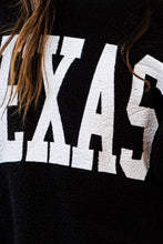 Black TEXAS Graphic Fuzzy Fleece Bucketlist Sweatshirt