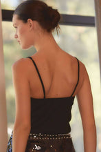 Black Sparkle Rhinestone Cami Top