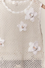 Ivory Flower Accent Crochet Mello Vest