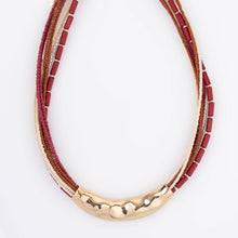 Cabernet Kirrily Seed Bead with Cast Textured Accent 16" Necklace