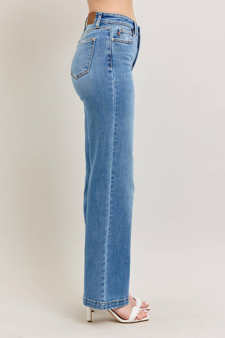 Medium High Waist Trouser Straight Fit Judy Blue Jeans