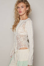 Natural Boat neck long sleeve lace fabric solid fitted knit POL Top