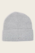 Grey Sparkling Rhinestone Studded Beanie