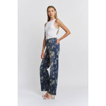 Floral Blue High Rise Wide Leg Embellishment Mica Jeans