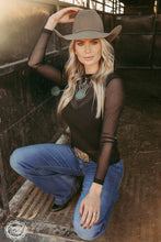 Black Night Sky Mesh Top