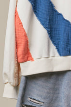 Ivory Mixed Fabric Sun Patchwork Sweatshirt