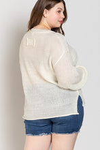 Ivory Plus Round Neck Balloon Sleeve POL Sweater 8/11/23 6854