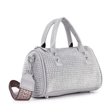 Dazzling Rhinestone Petite Satchel Handbag: Black