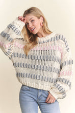 Ivory Multi Drop Shoulder Chunky Knit Sweater