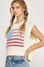 Off White Knit American Flag Pullover Sweater Vest