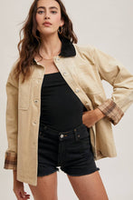 Beige Corduroy Button Down Barn Coat