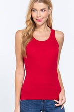 Red Racerback Rib Knit Tank Top