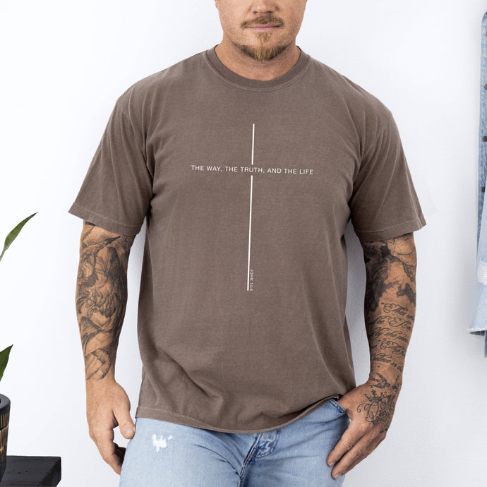 The Way The Truth The Life, Christian Jesus Religious Tshirt: Espresso Brown