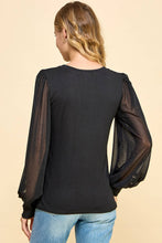 Black Top with detailed Laced Sleeves