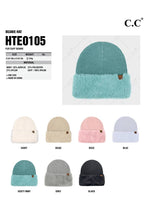 C.C Fur Cuff Beanie Winter Hat: Ivory