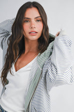 Blue Striped Zip Hoodie