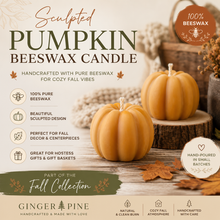 Sculpted Pumpkin Beeswax Candle | Fall Pumpkin Candle: Pumpkin Spice Latte