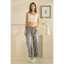 Denim Washed Floral Barrel Oli+Hali Jeans