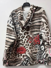 Multi Leopard Lips Graphic Hoodie