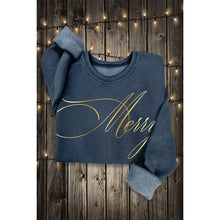 Mineral Black Merry Gold Foil Graphic Sweatshirt